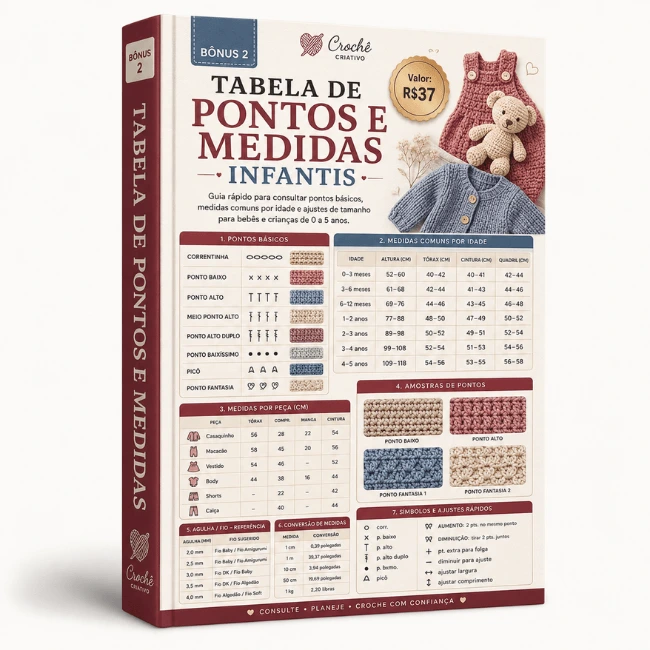 Mockup da Tabela de Pontos e Medidas Infantis